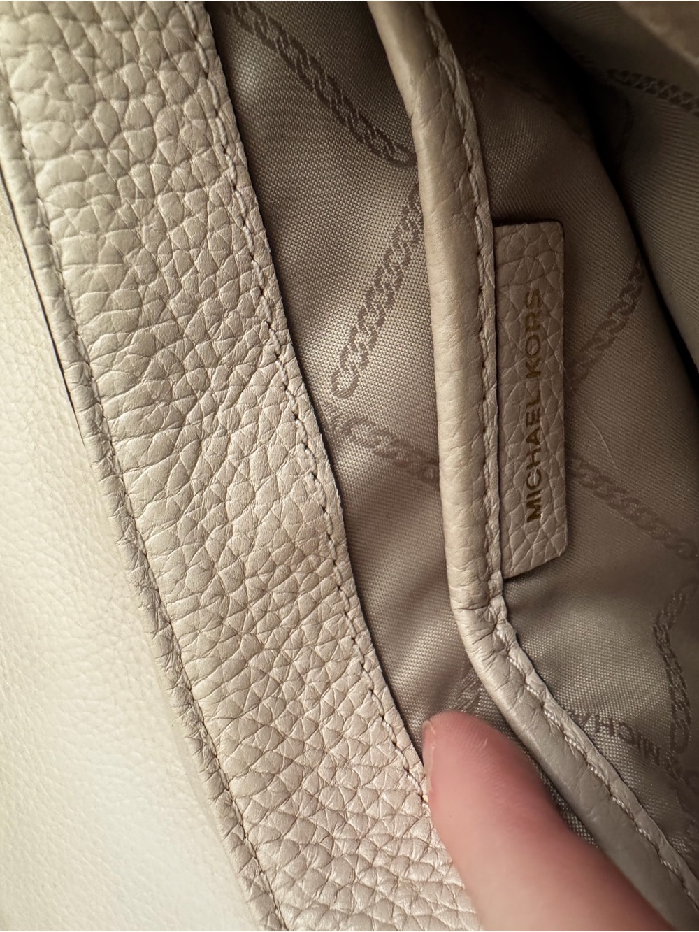 Michael Kors Pebbled Leather Tote in Cream